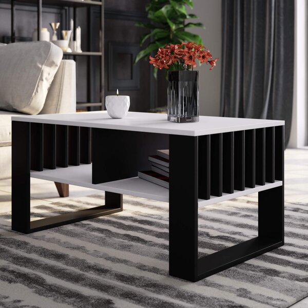 Ak furniture Konferenční stolek Rockford bílý/černý