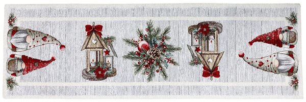 Vánoční gobelínový běhoun na stůl skřítek Chenille IT020 Barva Vícebarevná Rozměry 40x130 cm