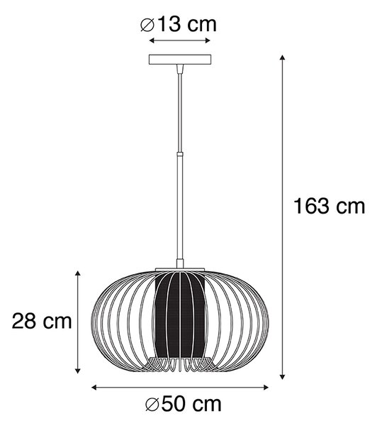 Designové závěsné svítidlo zlaté s černou 50 cm - Marnie