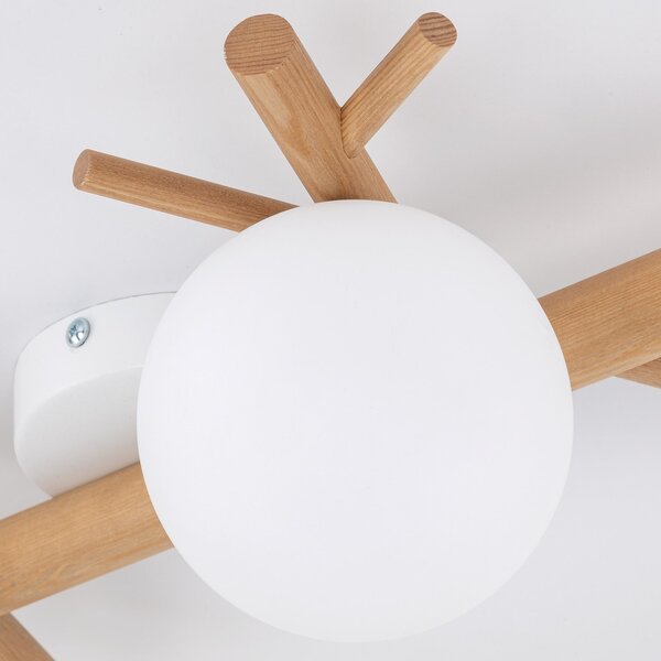 TK Lighting Sheron stropní světlo 4x6 W bílá-dřevo 5309