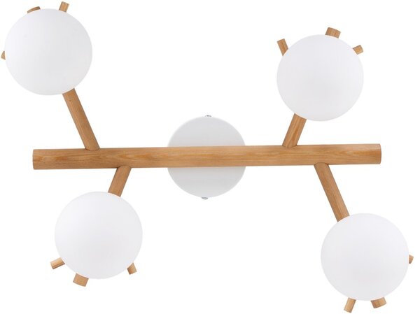 TK Lighting Sheron stropní světlo 4x6 W bílá-dřevo 5309