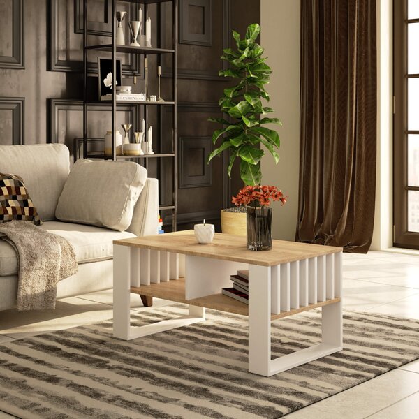 Ak furniture Konferenční stolek Rockford dub sonoma/bílý