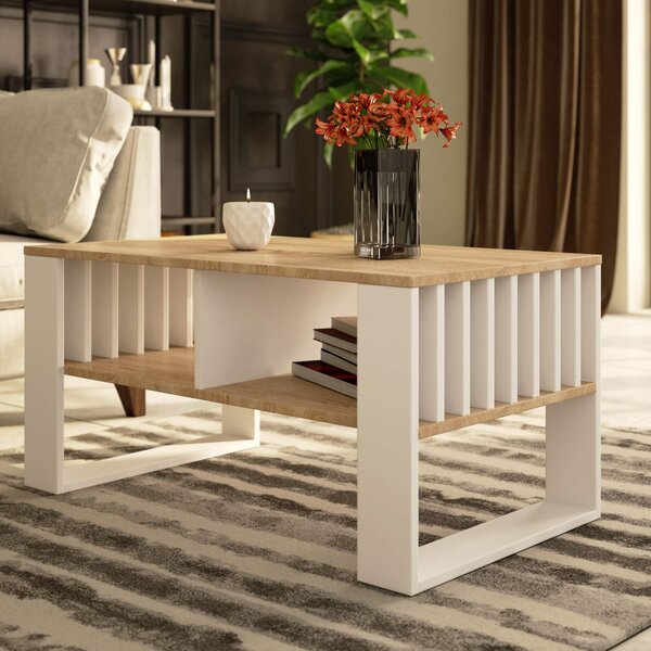 Ak furniture Konferenční stolek Rockford dub sonoma/bílý