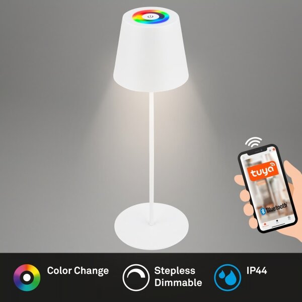 Briloner 7559016-LED RGB St stolní lampa COLORIS 3,5W/5V IP44 2000mAh Wi-Fi Tuya