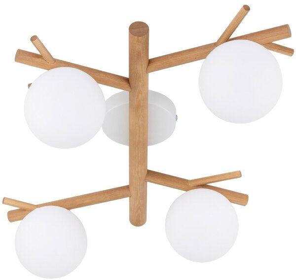 TK Lighting Sheron stropní světlo 4x6 W bílá-dřevo 5309