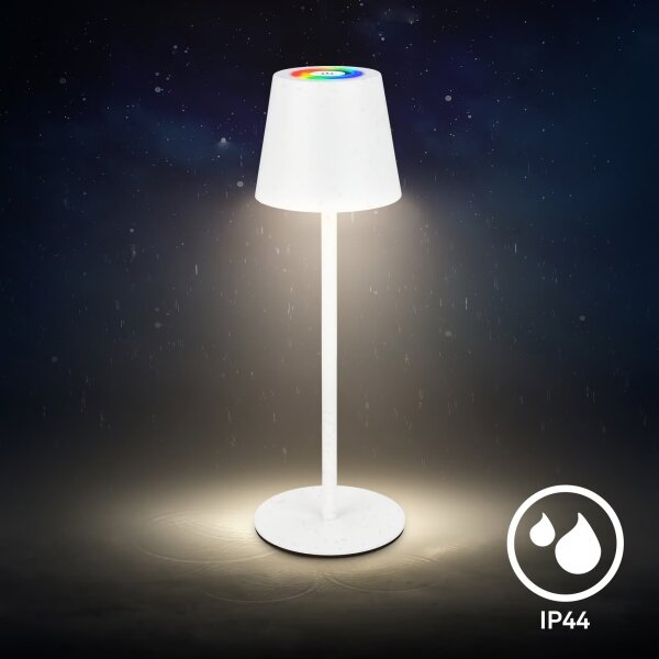 Briloner 7517016 - LED RGB Stm stolní lampa CILANO 3W/5V IP44 2000 mAh bílá
