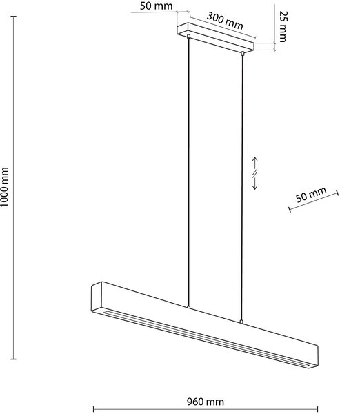 TK Lighting Teo závěsné svítidlo 1x36 W černá-dřevo 6615
