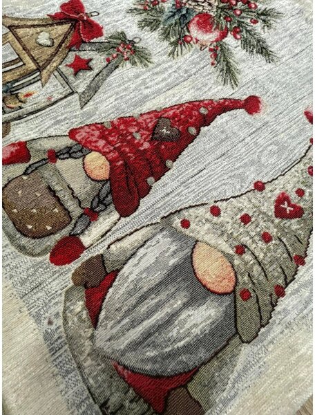 Vánoční gobelínový povlak na polštář skřítci Chenille IT020 Barva Vícebarevná Rozměry 42x42 cm