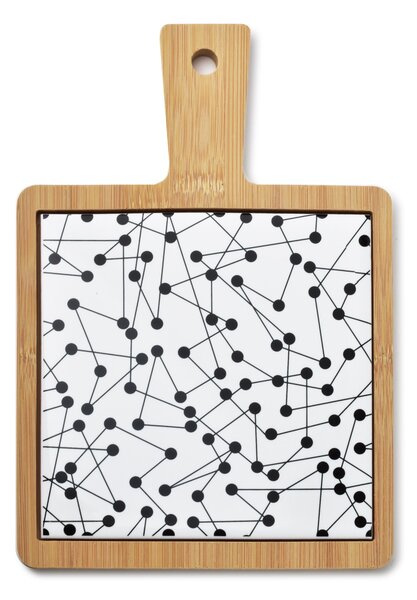 Mondex Servírovací prkénko MODERN KITCHEN 17x25 cm hnědá/bílá