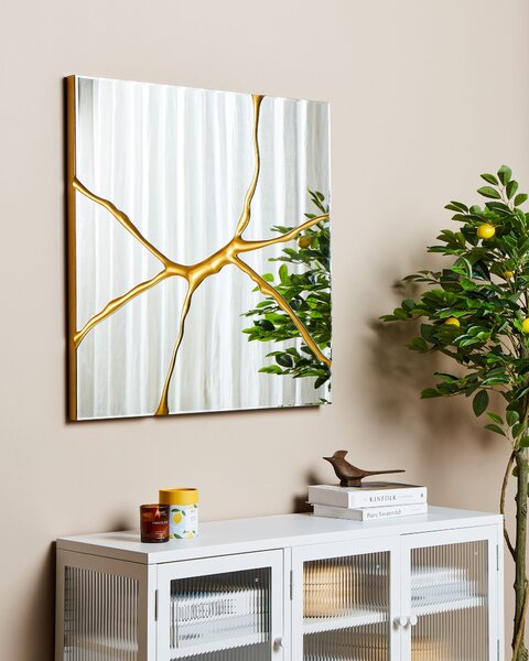 Zrcadlo COOLE 80 cm 80 cm Zlatá