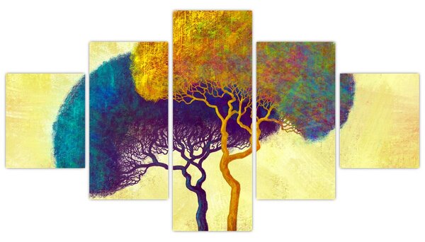 Obraz - Stromy na kopci (125x70 cm)