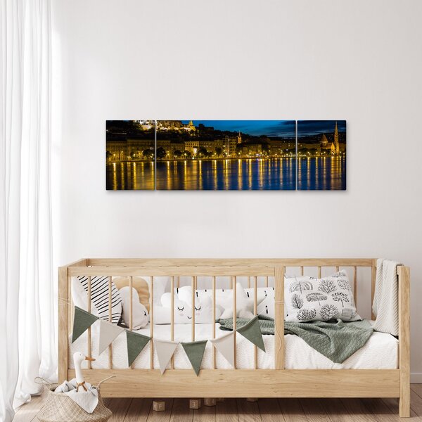 Obraz nočního města (170x50 cm)