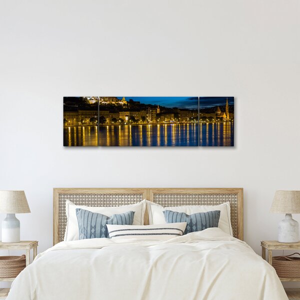 Obraz nočního města (170x50 cm)