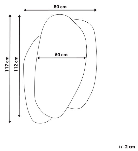 Zrcadlo PANNES 80 cm 117 cm Světle modrá