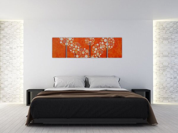 Obraz - Oranžový les (170x50 cm)