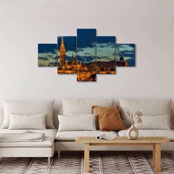 Obraz osvětlené stavby (125x70 cm)