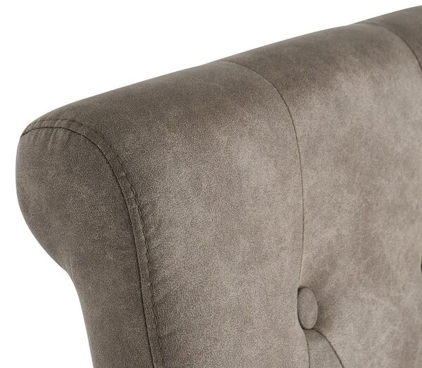 Designová klasická jídelní židle Valentino s prošívanou zahnutou opěrkou v hnědošedém odstínu taupe 110 cm