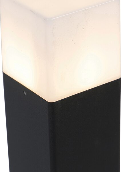 Stojací venkovní lampa černá s opálovým bílým stínítkem 70 cm - Dánsko