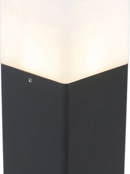 Stojací venkovní lampa černá s opálovým bílým stínítkem 50 cm - Dánsko
