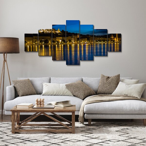 Obraz nočního města (210x100 cm)