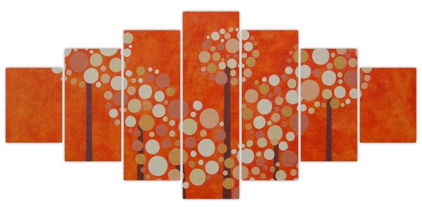 Obraz - Oranžový les (210x100 cm)