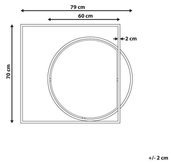 Zrcadlo AUXY 78 cm 70 cm Kov Černá