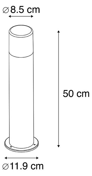 Venkovní lampa černá s opalovým bílým stínítkem 50 cm - Odense