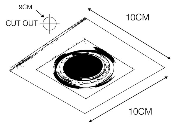 Sada 6 moderních zapuštěných bodových svítidel hliníková otočná a naklápěcí GU10 50mm - Qure