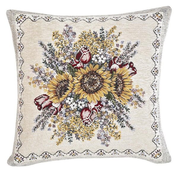 Gobelínový povlak na polštář Slunečnice Chenille IT101 Barva Vícebarevná Rozměry 42x42 cm