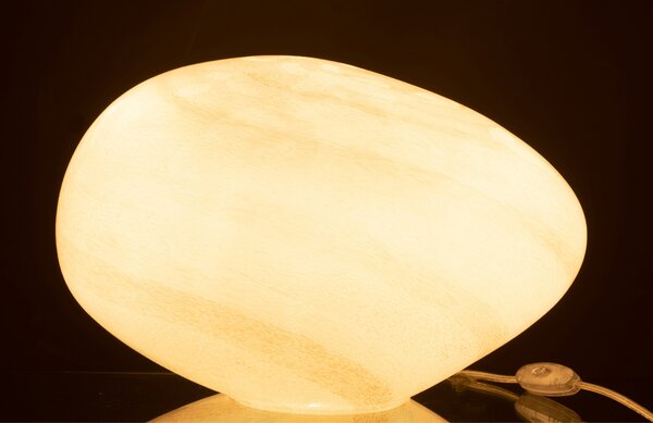 Bílá skleněná stolní lampa J-line Oyster 24 cm