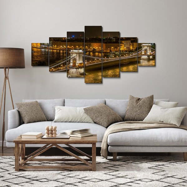 Obraz nočního města (210x100 cm)