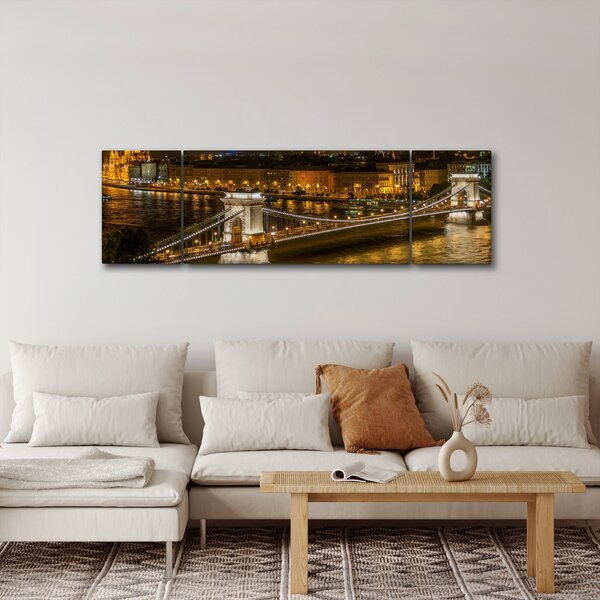 Obraz nočního města (170x50 cm)