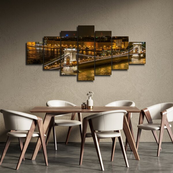 Obraz nočního města (210x100 cm)