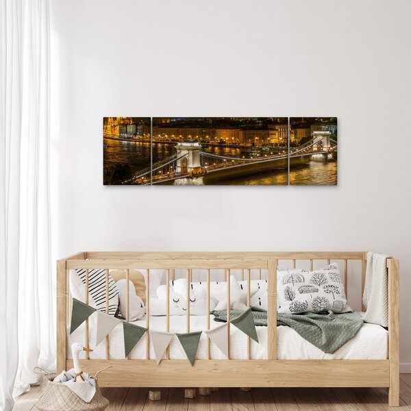Obraz nočního města (170x50 cm)