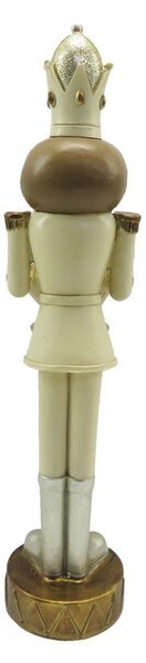 Vánoční dekorace béžový Louskáček s pohárem - 9*7*30 cm - Clayre & Eef