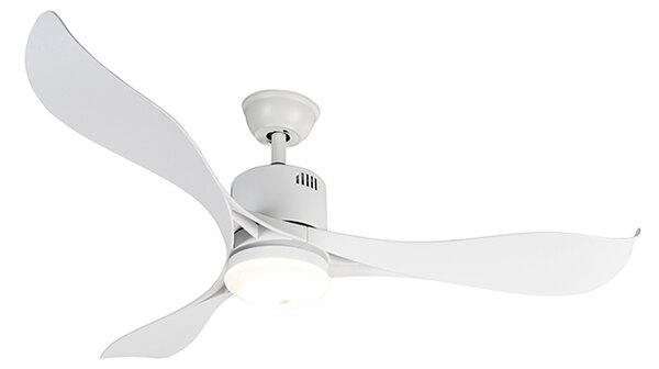 Stropní ventilátor bílý včetně LED a dálkového ovládání - Kolm