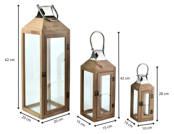 Mondex Sada 3 ks luceren LEVI 62/42/28 hnědá