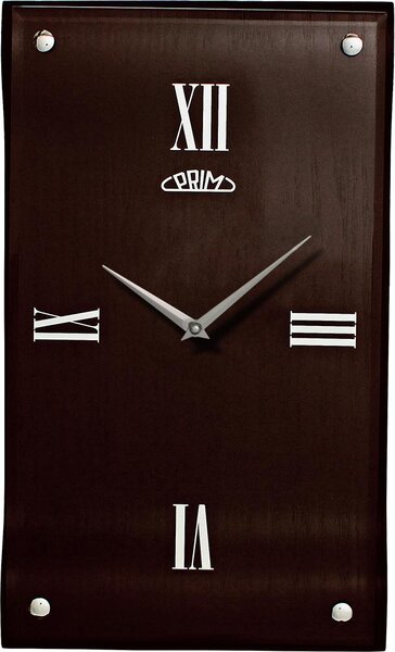 Designové nástěnné hodiny PRIM tmavě hnědé Nástěnné hodiny PRIM Timber II