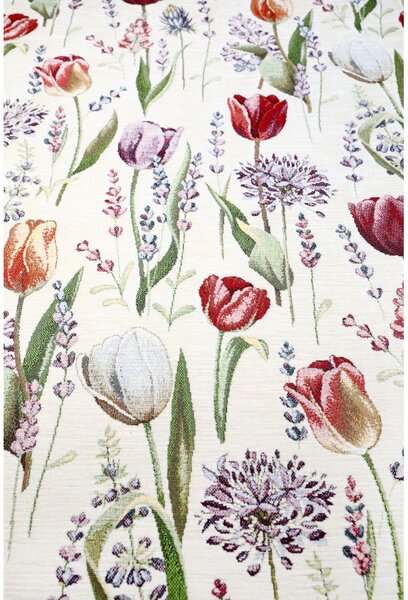 Gobelínový ubrus na stůl Tulipány Chenille 1187B Barva Vícebarevná Rozměry 40x100 cm