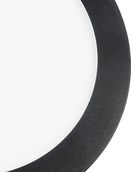 Stropní lampa černá 22,5 cm kulatá vč. LED 3-stupňový stmívač - Steve