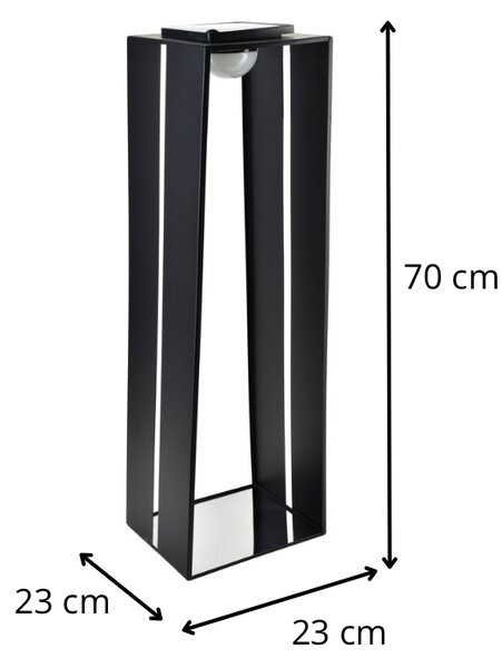 Mondex Solární lucerna SOKKE III 70 cm černá