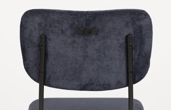 Tmavě modrá manšestrová barová židle ZUIVER BENSON 75,5 cm