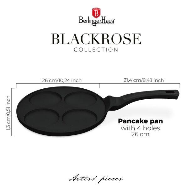 Lívanečník s titanovým povrchem 4 ks Black Rose Collection