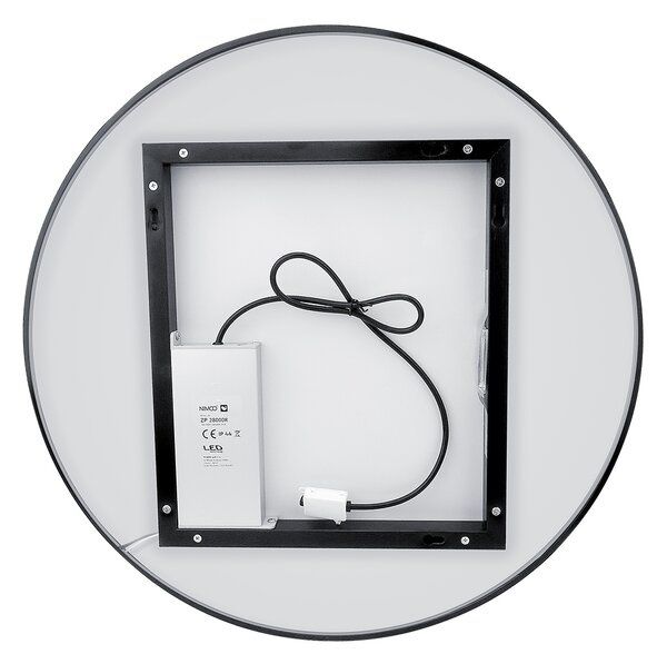 Nimco černé zrcadlo do koupelny s osvětlením 60 cm, stmívač ZPC 31000RVX-90