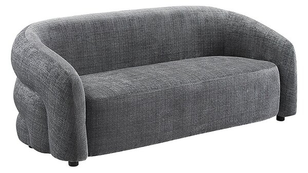 Designová glamour třímístná sedačka Eliana v tmavě šedé barvě s žinylkovým potahem 200 cm