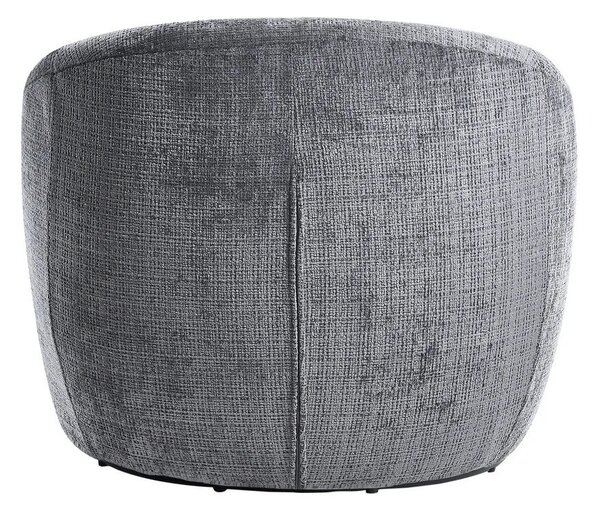 Stylové art deco kulaté otočné křeslo Elian s šedým strukturovaným potahem 76 cm