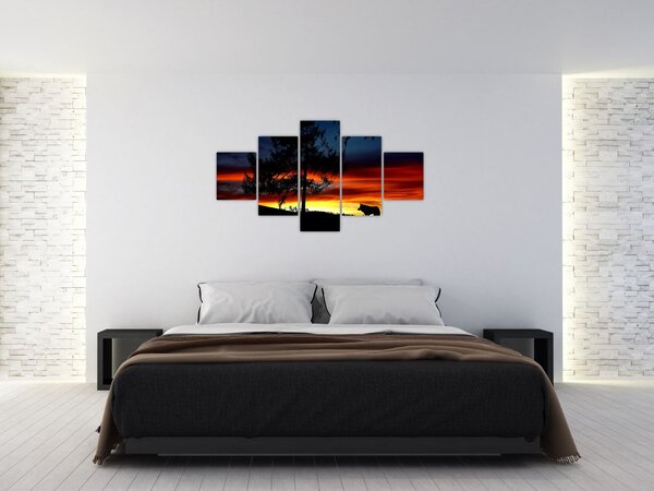 Obraz - Silueta vlka (125x70 cm)