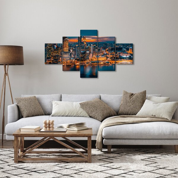 Obraz nočního města (125x70 cm)