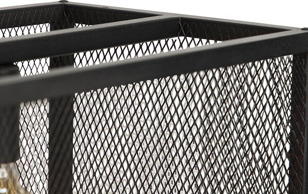 Průmyslové závěsné svítidlo černé 118 cm spletivem 4-světlo - Cage