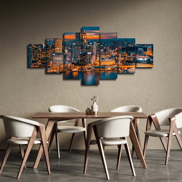 Obraz nočního města (210x100 cm)
